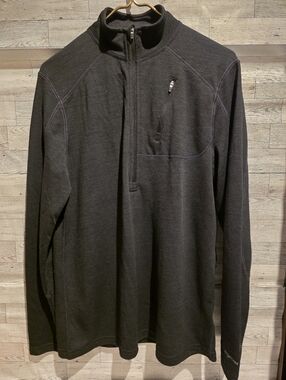 Men's Dark Charcoal Quarter-Zip Pullover Sweater